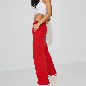Pantalon de jogging ample en molleton 100 % coton respirant pour femme, style streetwear, avec impression de logo personnalisée, couleur unie - Product Image 4