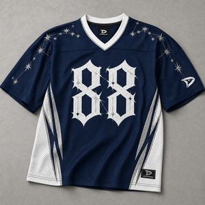 เสื้อกีฬาตาข่ายขนาดใหญ่สำหรับผู้ชาย Deep Y2K Retro Sportswear 88 เสื้อโพลีเอสเตอร์ระบายอากาศได้ดี - Product Image 1