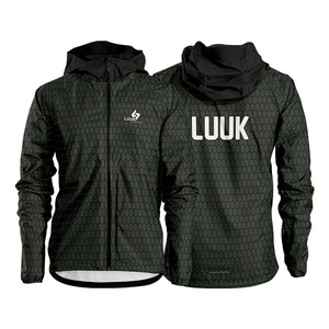 Veste coupe-vent imperméable à capuche personnalisée, logo imprimé sur le devant, fermeture éclair, 100% nylon, vêtement d'extérieur écologique - Product Image 1