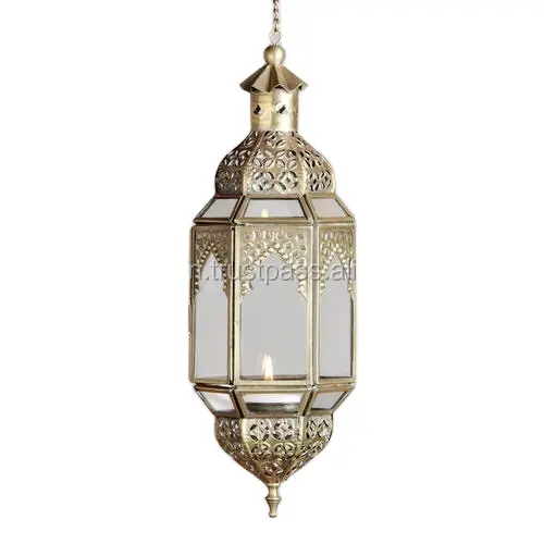 Metal colgante marroquí, linterna marroquí filigrana vela linterna decorativa vela titular