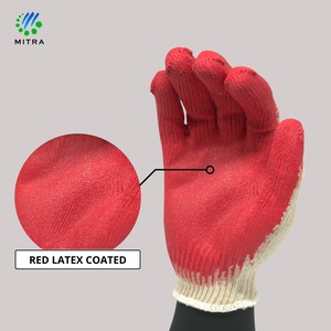 Gants de sécurité Mitra Red en coton respirant sans latex, sans poudre, avec poignet tricoté texturé antidérapant, usage général - Product Image 1