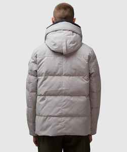 Veste matelassée unie pour homme, coupe-vent, décontractée, d'hiver, en polyester, rembourrage épais, coupe ample, à capuche, fermeture éclair sur le devant - Product Image 2