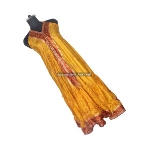 Nuevo Vestido Maxi de Seda Sari Vintage Hecho a Mano en India, Estilo Bohemio 2026, Elegante Vestido de Noche sin Mangas para Mujer - Product Image 1