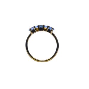 Anillo Clásico de Plata de Ley 925 Chapado en Oro con Topacio Azul para Mujer, Joyería para Bodas - Product Image 2