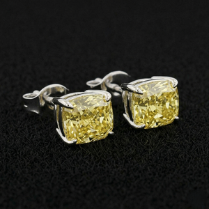 Pendientes de Diamantes, Joyería Fina, Piedras de Corte Brillante con Alto Pulido, Diseño Elegante y Ligero para Mujer, Uso Diario, Regalo de Boda - Product Image 3
