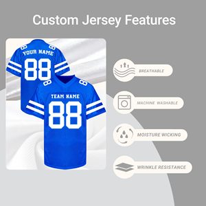 ผู้จัดจำหน่ายเสื้อฟุตบอลอเมริกัน ผ้าโพลีเอสเตอร์ตาข่าย ปักชื่อและหมายเลขผู้เล่นตามสั่ง ปักโลโก้ รับสั่งซื้อจำนวนมาก - Product Image 3