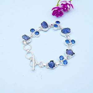 Bracelet à breloques ajustable en argent sterling 925 Tanzanite, design classique simple de luxe, bijoux délicats de haute qualité, anniversaire - Product Image 6