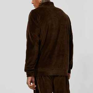 Ensemble de survêtement en velours 100% coton, sweat-shirt à fermeture éclair intégrale, pantalon élastique, coupe-vent, tenue décontractée d'hiver, vêtements de loisirs - Product Image 4