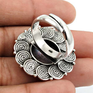 Latest Design Flower Pattern Statement <b>Ring</b> Crafted From 925 Solid Sterling Silver Handmade Bohemian Jewelry At Cheapest Price - Product Image 4