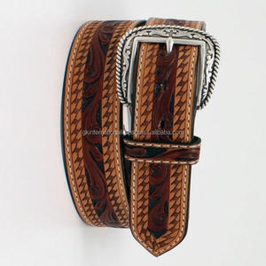 Cinturón de Cuero Genuino Estilo Western Vintage con Hebilla de Aleación, Accesorio de Moda Casual, Regalo Perfecto para la Familia, Duradero - Product Image 2