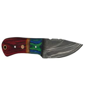Multi Color Wood Handle Forged Blade Outdoor Utility Gear Damascus Steel <b>Small</b> Skinner Knife Fixed Blade Hunting Camping <b>Tool</b> - Product Image 2