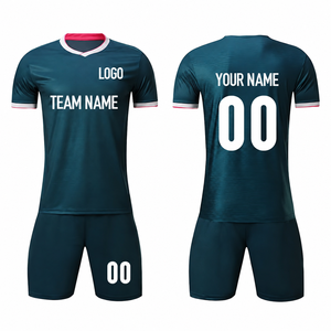 Maillot de football personnalisé sublimé pour homme, col en V, manches en polyester, évacuation de l'humidité, nom de l'équipe imprimé, vêtements toutes saisons - Product Image 4