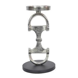 Candelabro de metal hecho a mano con base, diseño de bocado de caballo plateado, estilo ecuestre, moderno, para decoración del hogar, ¡gran éxito de ventas! - Product Image 1