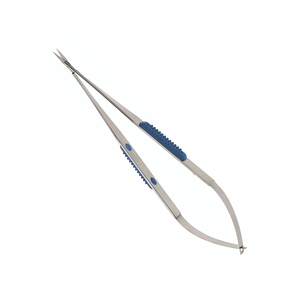 Microtijeras de Acero Alemán con Acabado Arenado, Hoja Recta Afilada, Instrumentos Quirúrgicos Neuroquirúrgicos, Mango de Goma, Fuente de Alimentación Manual - Product Image 1