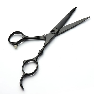Ciseaux de coiffure professionnels, lame en acier inoxydable, manche en plastique, manche long, pour droitiers, outil de salon pour stylistes - Product Image 1