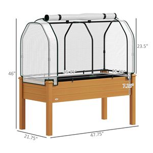 Fioriera Rialzata da Esterno 48 x 22 x 46 Pollici con Copertura in PE Effetto Sabbia per Erbe e Verdure - Product Image 3