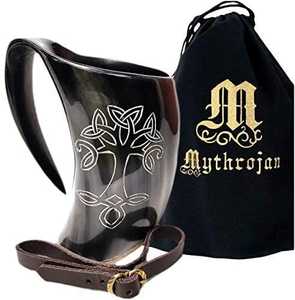 Jarra Vikinga para Beber, Hecha a Mano con Cuerno Natural, Jarra de Cerveza de Estilo Lujoso, Apta para Lavavajillas, para Miel, Cerveza, Personalizable - Product Image 3