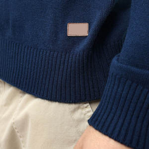 Sudadera Personalizada de Cuello Alto para Hombre, 100% Lana Orgánica, Talla Grande, Hombros Caídos, Cierre de Cremallera de un Cuarto, Sudadera Lisa para Hombre - Product Image 6