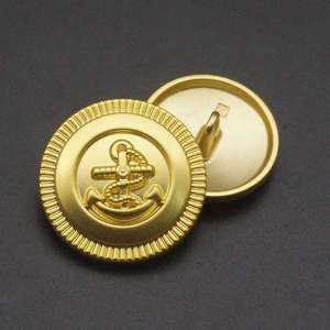 Boutons de blazer ronds polis en alliage de zinc sans nickel, écologiques, pour accessoires vestimentaires - Product Image 5