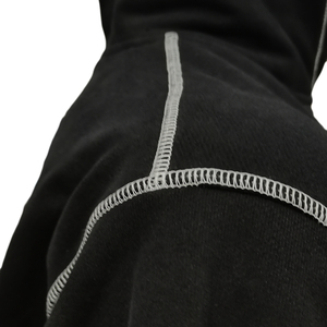 Joggers Men's Solid Black Panel Work Contrast Five Thread Stitch Applique <b>Embroidery</b> Letters Casual Pullover Tracksuit <b>Sets</b> - Product Image 3