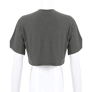 เสื้อครอปผู้หญิงแฟชั่น ผ้าฝ้าย 100% สินค้าคุณภาพดี สวมใส่สบาย แบรนด์สั่งทำได้ ระบายอากาศได้ดี - Product Image 6