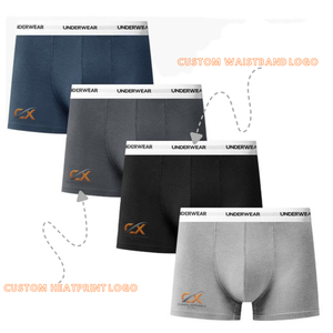 Calzoncillos Boxer para Hombre de Secado Rápido, Cintura Media, con Logotipo Personalizado, Precio Más Bajo, Ropa Interior Transpirable, Venta al Por Mayor, Directo de Fábrica - Product Image 1