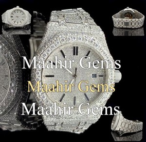 Reloj de Hombre Mossinate de Acero Inoxidable con Diamantes de Imitación VVS, Estilo Hip Hop, Cristal con Resistencia al Agua de 10 Bares, Cierre de Pulsera - Product Image 3