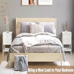2 Drawer Wood Nightstand End Side Table for Bedroom & Living Room - Product Image 5