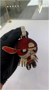 Colgante de Lujo Personalizado con Diseño 3D de Dibujos Animados, Estilo Hip Hop, con Incrustaciones de Moissanita VVS de Colores, en Plata 925 Chapada en Oro de 18K, Unisex, para Fiestas - Product Image 3