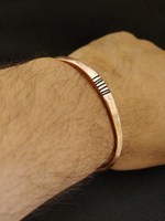 Bracelet manchette artisanal en cuivre pur forgé, style antique, en métal massif, finition polie, bijou de guérison, pour hommes et femmes, design épuré