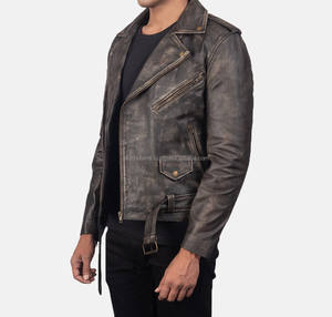 Chaqueta de moto de cuero de alta calidad para hombre Nueva llegada Chaqueta de cuero impermeable Chaqueta personalizada - Product Image 3