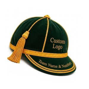 Las Mejores Gorras Tradicionales de Rugby, Gorra de Cricket Holgada con Trenza Plateada y Dorada y Borla, Gorras de Honor Personalizadas - Product Image 2