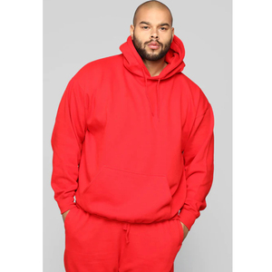 Ensemble de survêtement d'hiver personnalisé 100 % coton, coupe oversize, essentiel, épais, uni, long, deux pièces pour homme, chaud - Product Image 1