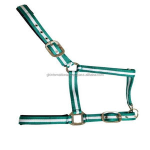 Hebilla ajustable doble Diseño de rayas de dos tonos Correas de nailon Extra Comfort Nylon Horse Halter y accesorios - Product Image 4