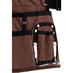 Bolsa de herramientas de cuero para carpinteros, 10 bolsillos, cinturón portaherramientas, electricistas, constructores - Product Image 5
