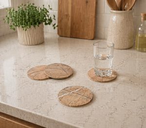 Agra Heritage Luxury <b>Marble</b> <b>Coaster</b> Handmade 10mm Thick Natural Stone Drink Plate for Kitchen Countertop Premium Table Decor - Product Image 1