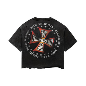 Men's Regular Fit Black <b>T</b>-<b>Shirt</b> Short Sleeve Turtleneck <b>Silk</b> Screen Printed Logo Front Jersey 100% Cotton Formal - Product Image 6