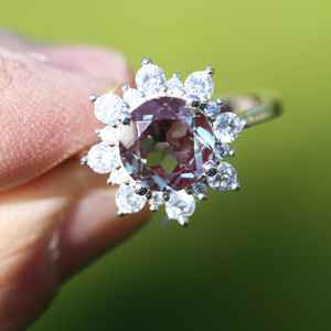 Anillo de Alejandrita con Cambio de Color, Plata de Ley 925, Piedra de Nacimiento de Junio, Diseño de Estrella, Joyería Elegante, Regalo para Mujer - Product Image 3