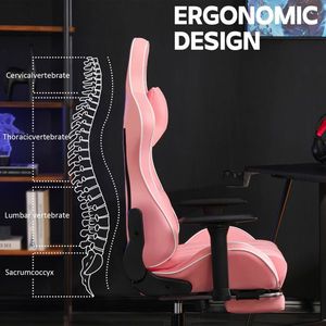 Ergonomic Gaming Chair with Footrest Comfortable Heavy People's Computer <b>Desk</b> Chair <b>Adjustable</b> <b>Height</b> Office Chair with Whe - Product Image 6