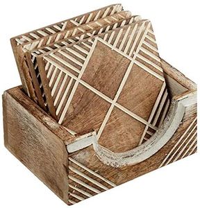 Decorative Durable Acacia/Mango <b>Wood</b> <b>Square</b> Coaster Natural Texture Contemporary Luxury Design Eco-Friendly Customizable Size - Product Image 6
