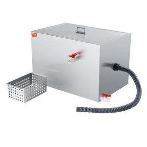 Commercial Kitchen Steel Fabrication 40 LBS Stainless Steel Grease Trap 10 GPM Waste Interceptor Sink <b>Side</b> Inlet Interceptor - Product Image 1