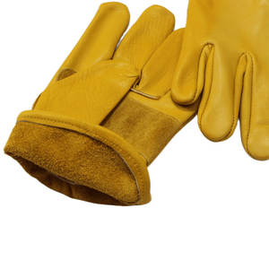 Gants de travail en gros, meilleure adhérence, cuir de vachette, construction robuste, gants de sécurité pour travaux lourds - Product Image 4