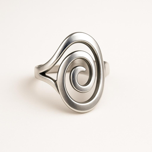 Sterling Silver Swirl <b>Ring</b> Modern Geometric Jewelry Handmade Minimalist <b>Statement</b> Band Stackable Elegant Silver <b>Ring</b> for Women - Product Image 6