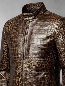 Custom Genuine Cowhide Python Emboss <b>Leather</b> <b>Jacket</b> Men OEM ODM Factory Sample Service Available Premium Quality - Product Image 1