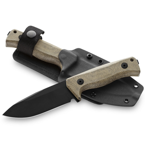 Cuchillos de Caza con Hoja Negra y Mango Verde Oliva, con Empuñadura Texturizada y Funda Negra Segura para Acampar y Hacer Senderismo al Aire Libre - Product Image 1