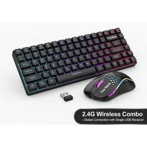 K84 <b>Wireless</b> Gaming <b>Keyboard</b> Mouse Combo OEM Wholesale Rechargeable Rainbow Backlit 75% TKL <b>Keyboard</b> 3200 DPI Mouse Set" - Product Image 2