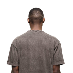 T-shirt Homme Oversize en Coton 100% Lavé à l'Acide de Haute Qualité, Léger, Respirant, Style Streetwear, Anti-Plis - Product Image 6