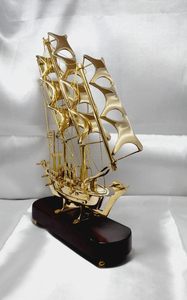 งานฝีมือยูนิคอร์น รูปปั้นเรือใบทองเหลืองทำมือ งานโลหะแบบดั้งเดิม ทนทาน ตกแต่งโต๊ะทำงาน ห้องนั่งเล่น - Product Image 5