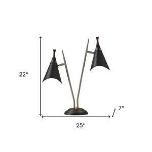 Contemporary Brass <b>Table</b> Lamp with <b>Matte</b> Finish, Stylish Bedroom and Office Desk Light - Product Image 3