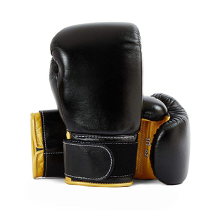 Gants de boxe professionnels personnalisables de haute qualité en cuir véritable haut de gamme avec lacets et sangle de poignet réglable à crochet - Product Image 1